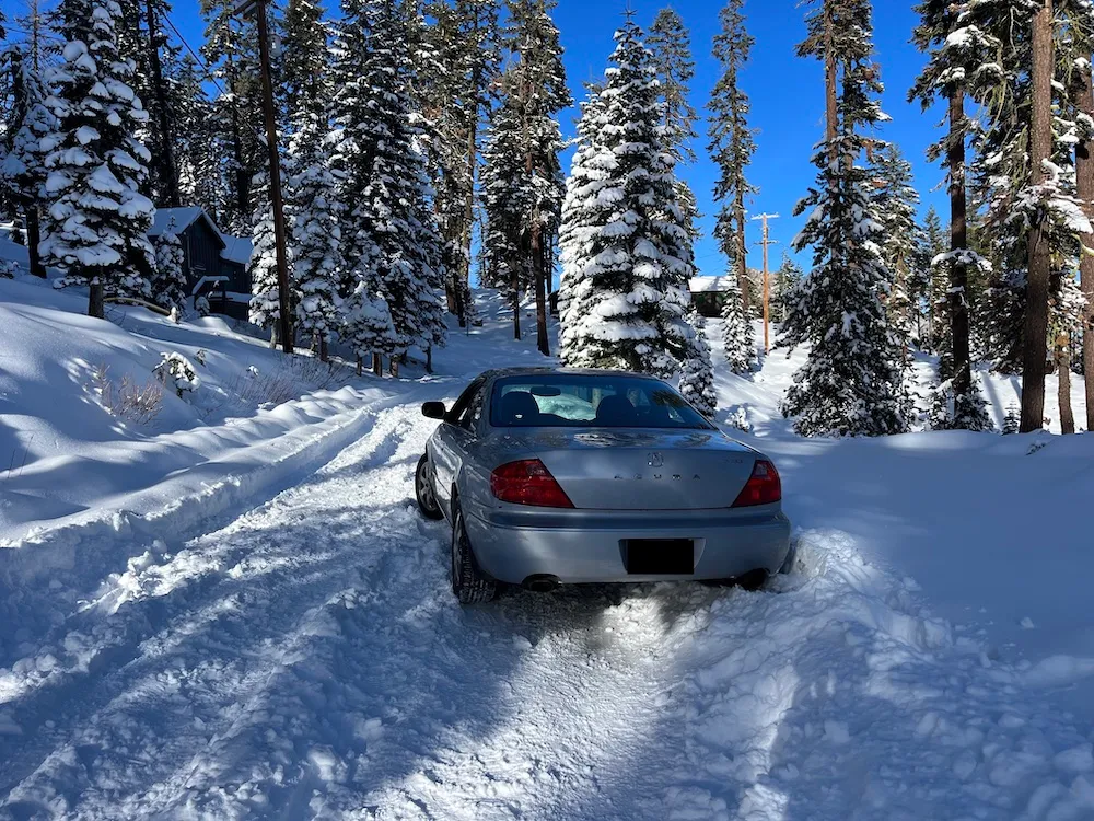 Car stuck in snow